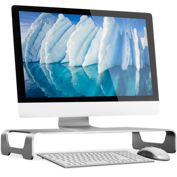 Mount-It! Slim Aluminum Monitor Riser | Fits 17-32 Inch Monitors