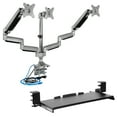 thumbnail image 1 of Mount-It! Triple Monitor Desk Mount with Keyboard Tray Bundle | Maximum 32" Screens, 1 of 9