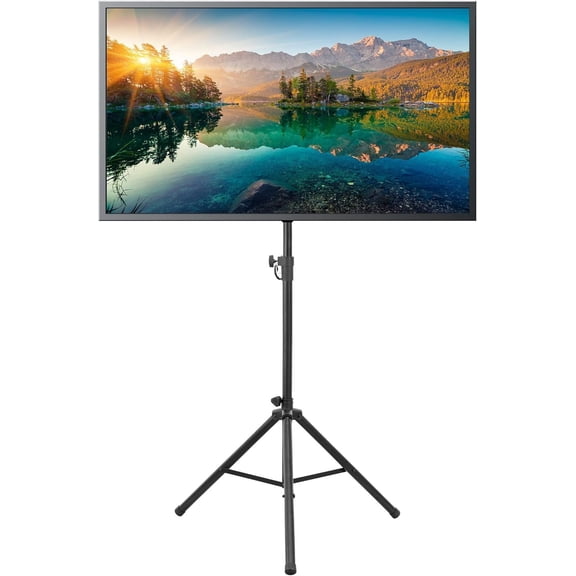 Mount-It! Tripod TV Stand  Portable TV Tripod for Flat Screens 32-70 Inch  Indoor/Outdoor Height Adjustable Stand, VESA 200x200 to 600x400, for LCD, LED, OLED, Curved TVs, Holds up to 77lbs