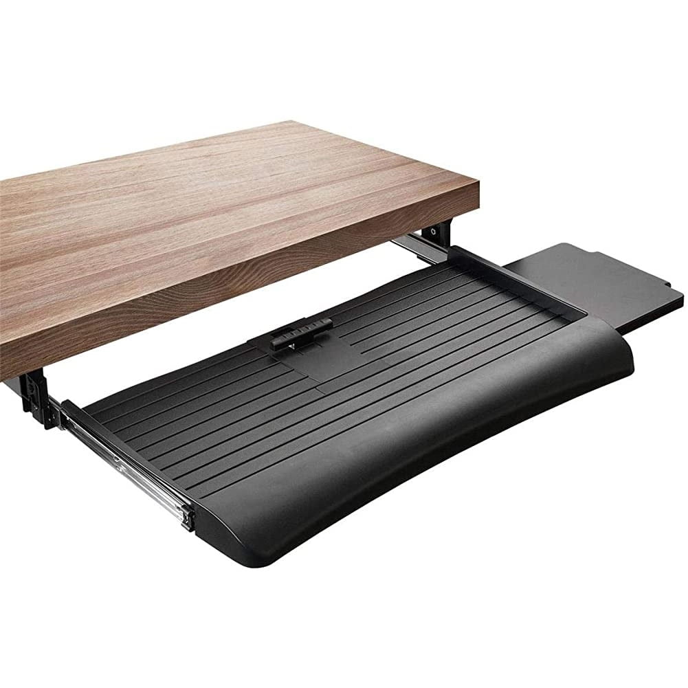Adjustable Black Under Desk Keyboard Drawer with Mouse Platform