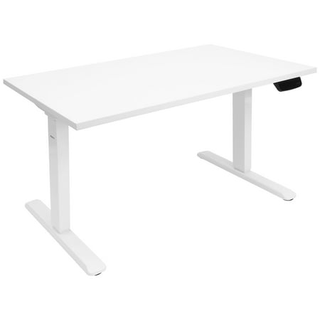 Mount-It! White Electric Standing Desk with Tabletop