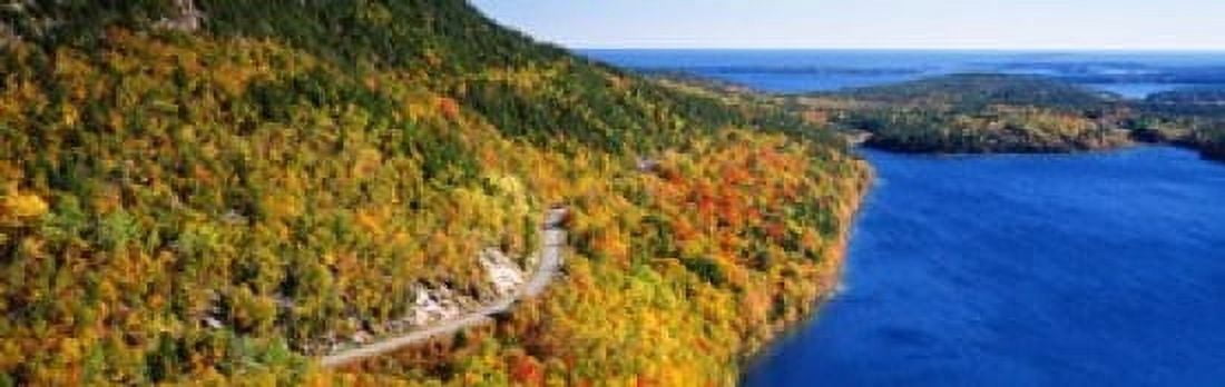 Mount Jordan Pond Acadia National Park Maine USA Canvas Art - Panoramic Images (18 x 6)
