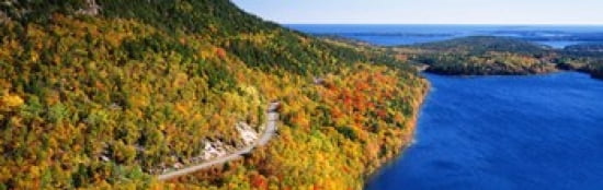 Mount Jordan Pond Acadia National Park Maine USA Canvas Art - Panoramic Images (36 x 12)