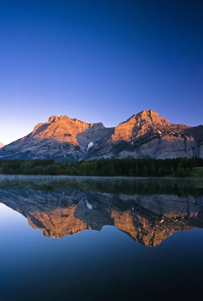 Mount Kidd Reflected In Wedge Pond Kananaskis Country Alberta Canada Canvas Art - Bilderbuch Design Pics (22 x 34)