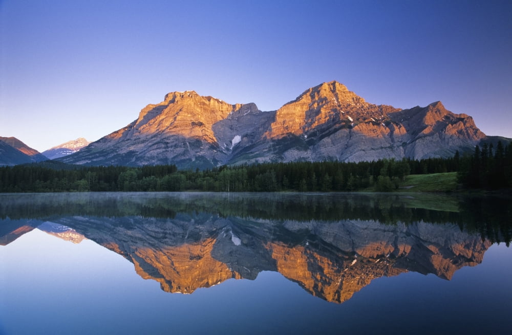 Mount Kidd Wedge Pond Kananaskis Country Alberta Canada Canvas Art - Bilderbuch Design Pics (36 x 22)