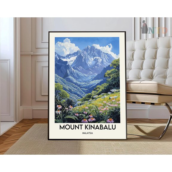 Mount Kinabalu Sabah Poster, Unframed Paper Poster 8x10in