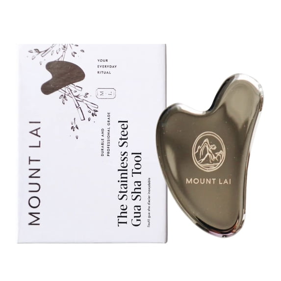 Mount Lai Stainless Steel Gua Sha Facial Tool – The Element of Refinement – Professional Grade Steel Face Sculpting Tool for Lymphatic Drainage, Puffiness Reduction & Refined Results