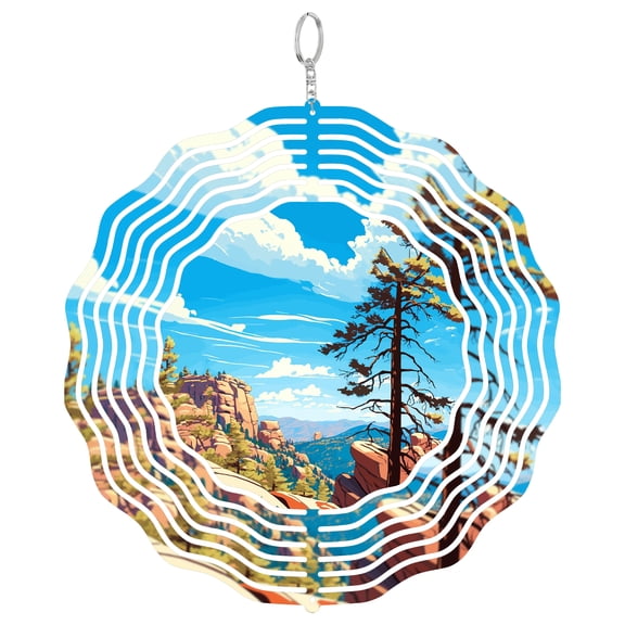 Mount Lemmon 3D Wind Spinner Stainless Steel Kinetic Yard Art Garden Decor Arizona Tucson Mountain Gift