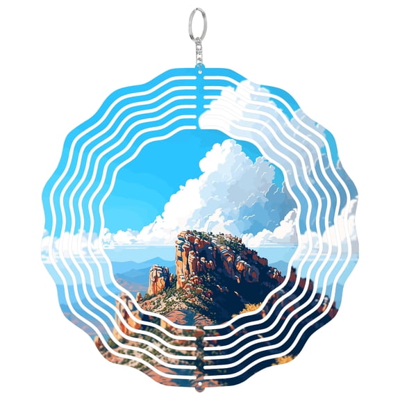 Mount Lemmon Arizona 3D Wind Spinner Stainless Steel Kinetic Art Garden Decor Tucson Mountain Gift