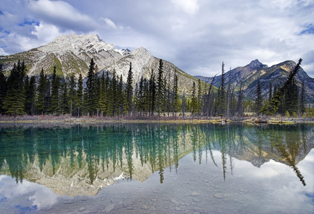 Mount Lorette Ponds And Mount Lorette Kananaskis Country Alberta Canada Canvas Art - Darwin Wiggett Design Pics (16 x 11)