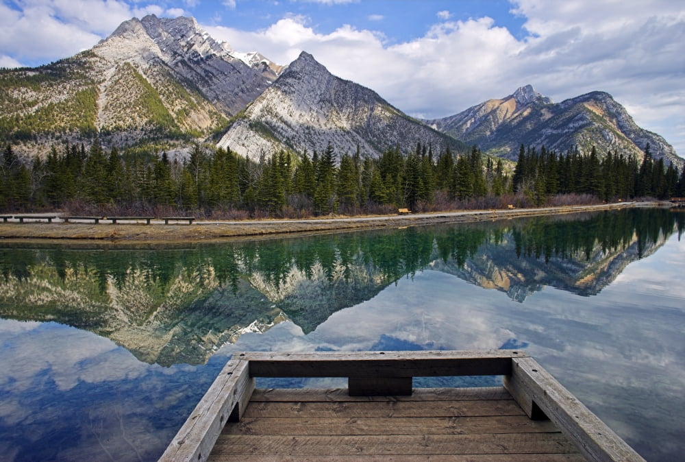 Mount Lorette Ponds And Mount Lorette Kananaskis Country Alberta Canada Canvas Art - Darwin Wiggett Design Pics (34 x 22)