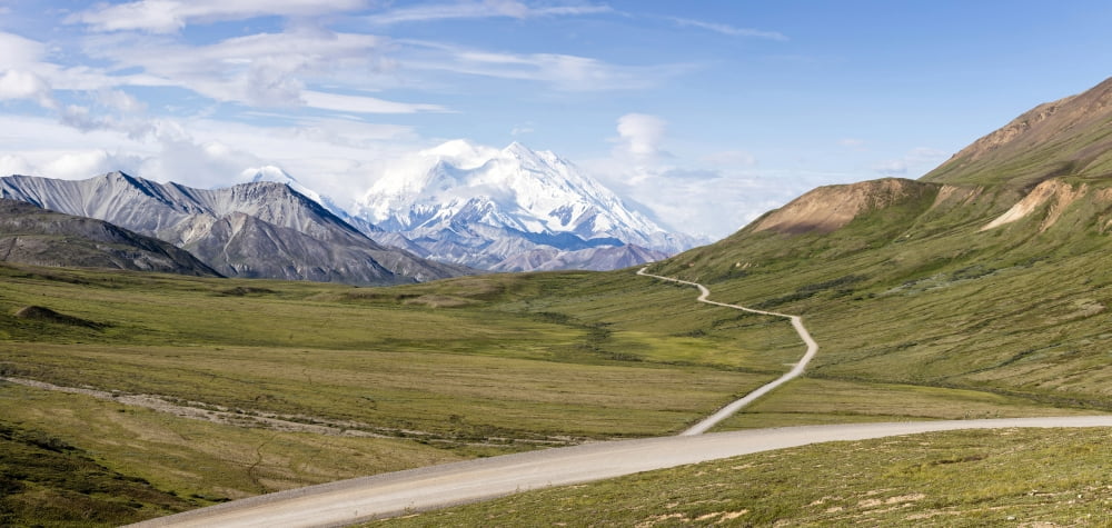 Mount McKinley and Thorofare Pass from Stony Hill in Denali National Park Southcentral Alaska Alaska USA Canvas Art - Panoramic Images (36 x 12)