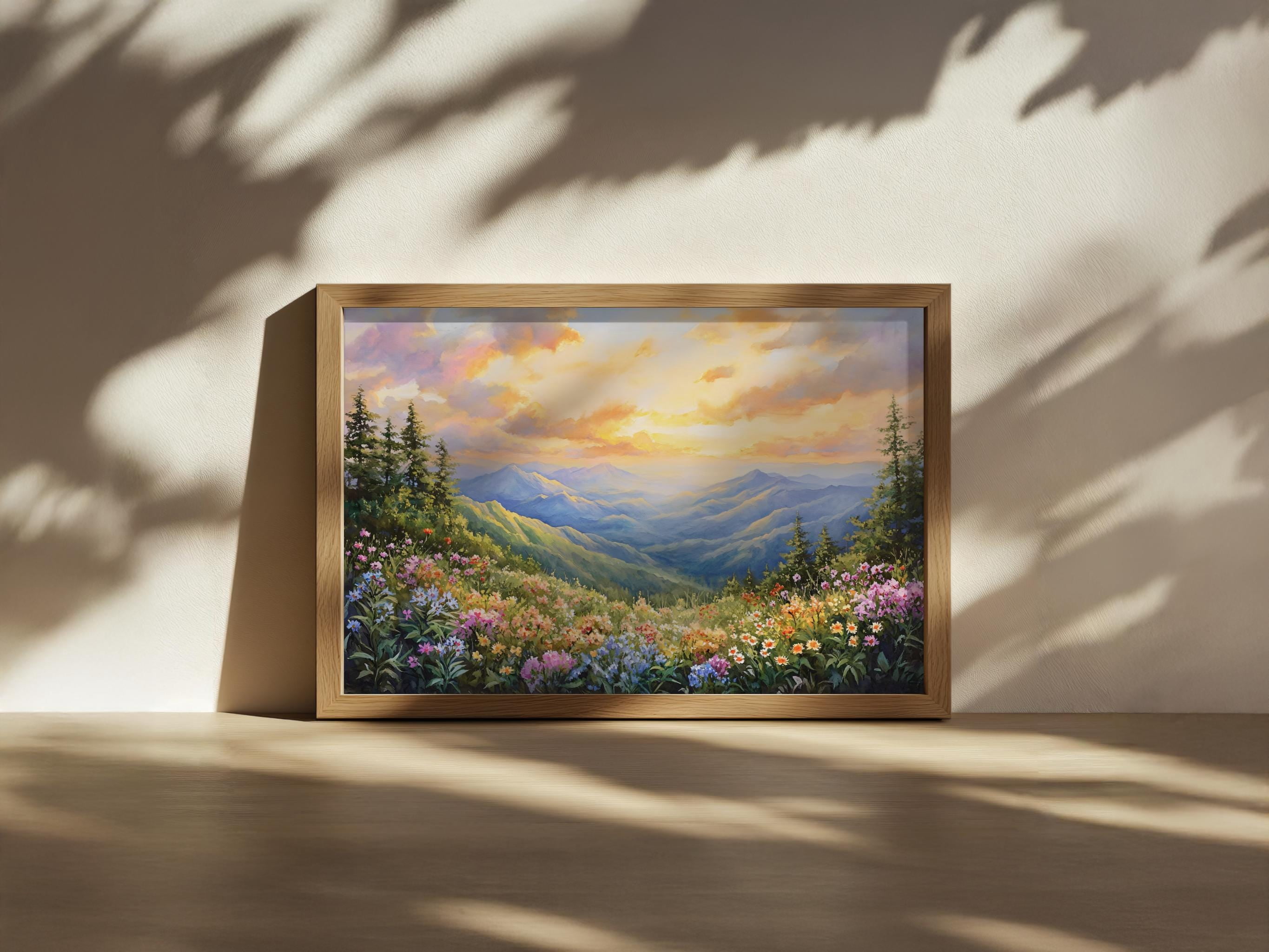 Blue Ridge Poster Mount Mitchell Sunset Blue Ridge Mountain North Carolina Spring ...