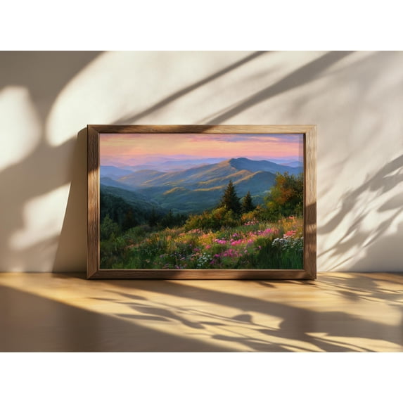 Blue Ridge Poster Mount Mitchell Sunset Blue Ridge Parkway North Carolina Mountain Forest ...