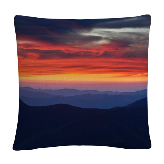 Mount Mitchell Sunset' Red Cloudy Photographic By Pierre Leclerc 16 X 16 Decorative Throw Pillow