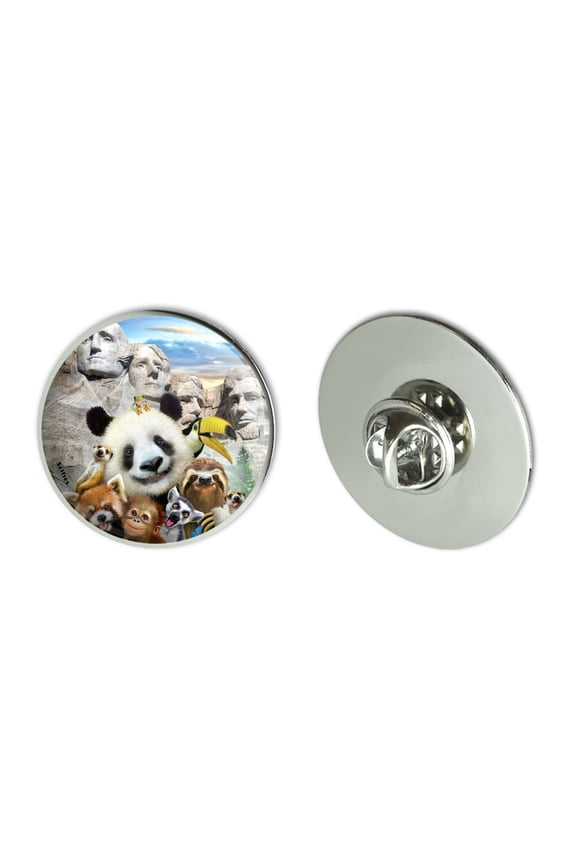 Mount Mt. Rushmore National Memorial South Dakota Panda Sloth Metal 1.1" Tie Tack Hat Lapel Pin Pinback