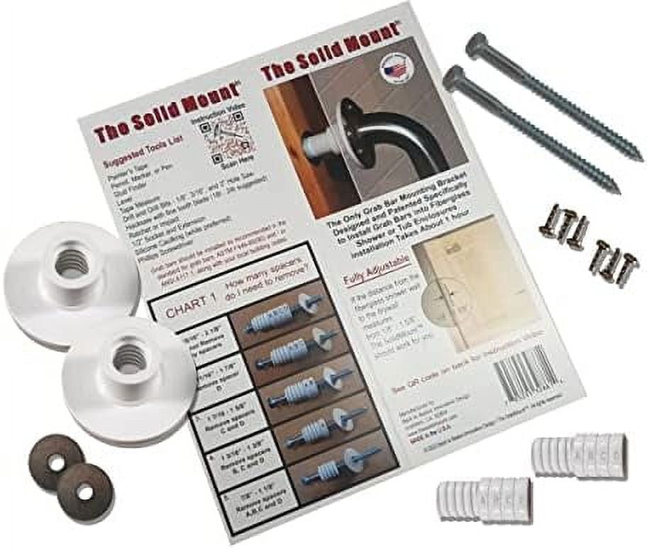 Mount Patented Mounting Kit For Fiberglass Shower & Bathtub Wall