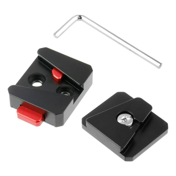 Mount Plate with 1/4 inch Threaded Holes Camera Accessories with Rubber Pad Plate Clamp Assembly for Camera Slr