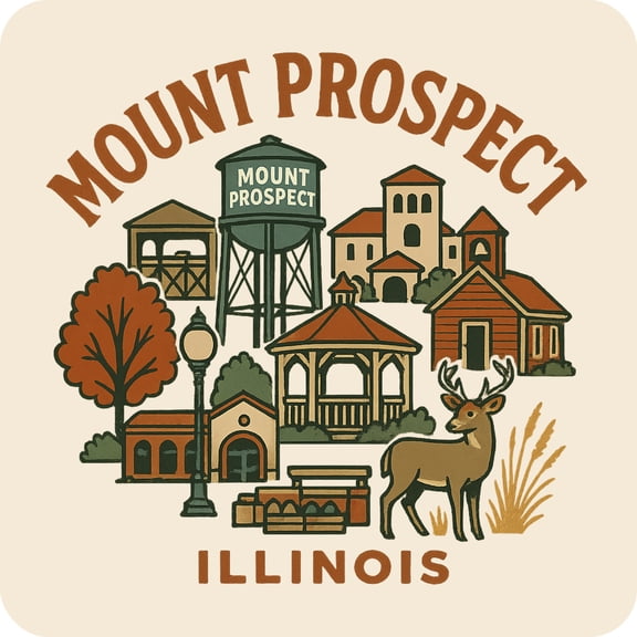 Mount Prospect Illinois Keepsakes Souvenir Vinyl Sticker – Destination Travel Keepsake Collectible (3-Inches Wide)