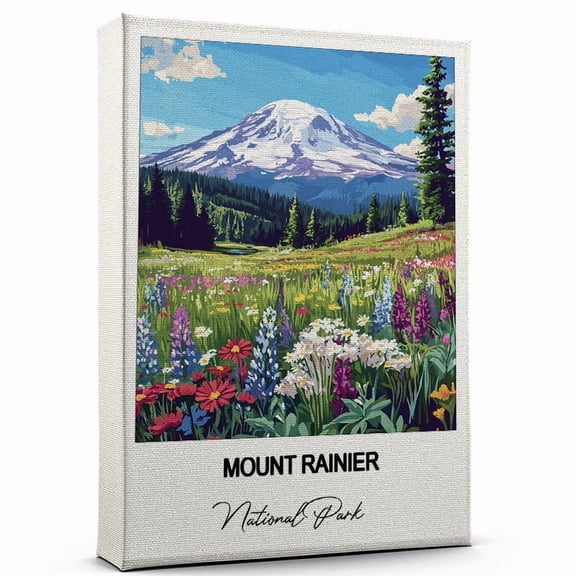 Mount Rainier Canvas Wall Art Travel-Inspired Home Decor Featuring National Park Art Canvas Unique Gift for Travel Canvas Ready to Hang