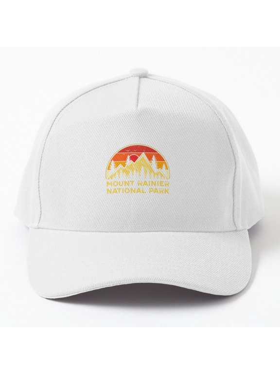 Mount Rainier Day Hike Baseball Hat, Mountain Outdoor Adventure Graphic Design, Classic Cap