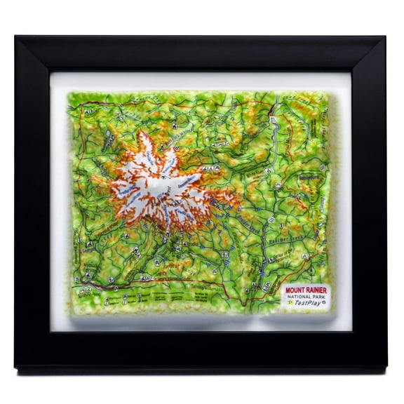 Mount Rainier National Park 3D Raised Relief Map