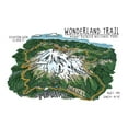 thumbnail image 1 of Mount Rainier National Park, Line Drawing, Wonderland Trail (12x18 Wall Art Poster, Room Decor), 1 of 3