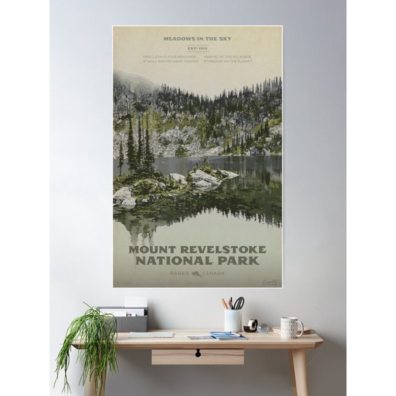 Mount Revelstoke National Park Poster Wall Art, Modern Wall Decor For Living Room Bedroom, 12x18 UNFRAMED