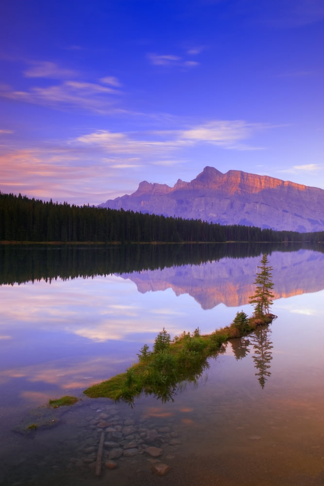 Mount Rundle Alberta Canada Canvas Art - Carson Ganci Design Pics (11 x 17)
