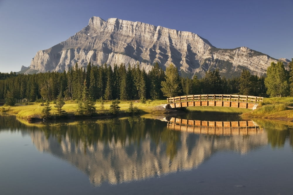 Mount Rundle And Cascade Ponds Banff National Park Alberta Canvas Art - Darwin Wiggett Design Pics (34 x 22)