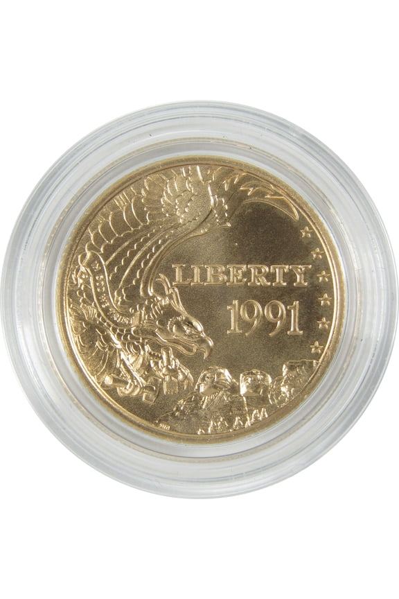 Mount Rushmore Anniversary Commemorative 1991 W Uncirculated Gold $5
