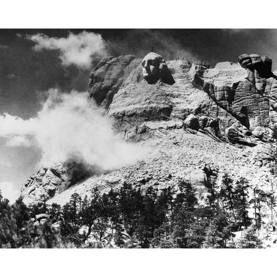 Mount Rushmore, C1934. /Nthe Construction Of Mount Rushmore, South Dakota, After The Face Of George Washington Was Carved, C1934. Poster Print by (24 x 36)