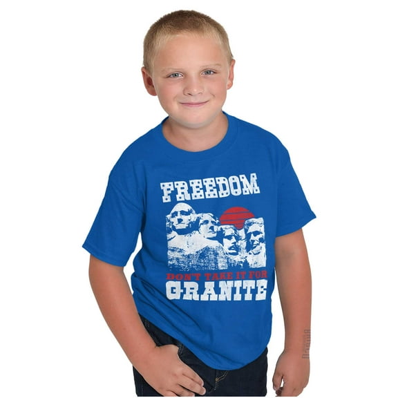 Mount Rushmore Funny 4th of July USA Crewneck T Shirts Boy Girl Teen Brisco Brands M