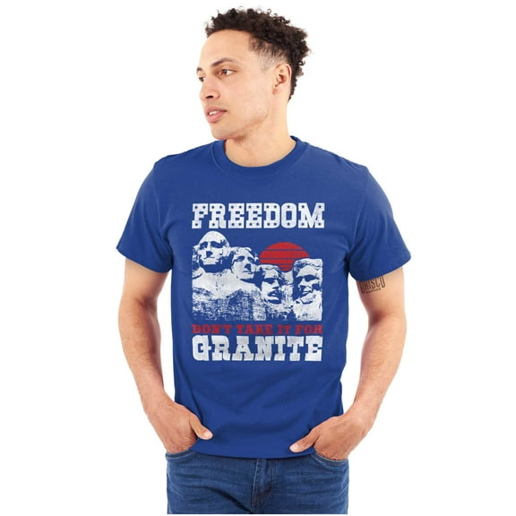 Mount Rushmore Funny 4th of July USA Men's Graphic T Shirt Tees Brisco Brands S