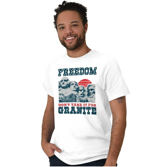 Mount Rushmore Funny 4th of July USA Men's Graphic T Shirt Tees Brisco Brands X