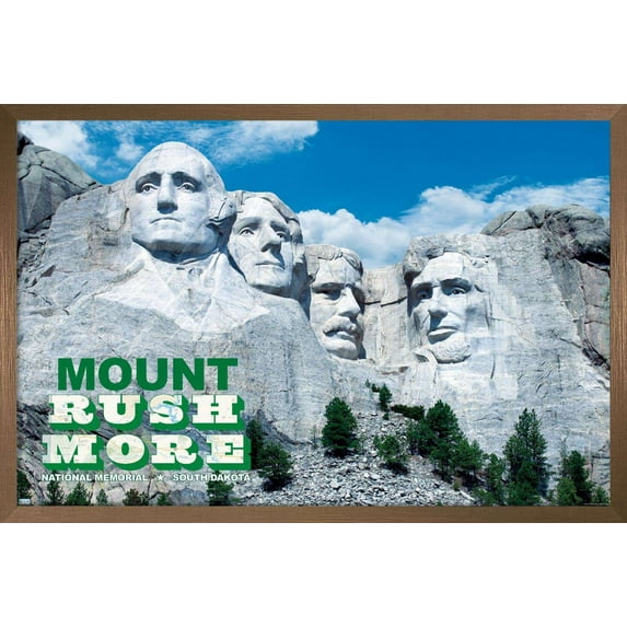 Mount Rushmore Wall Poster, 22.375" x 34", Framed