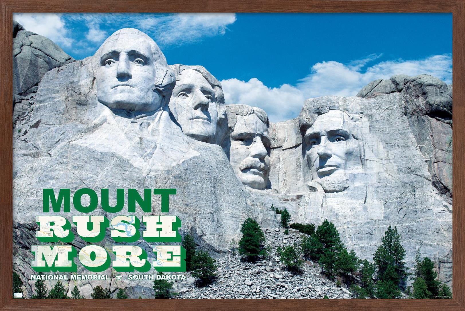 Mount Rushmore Wall Poster, 22.375" x 34", Framed