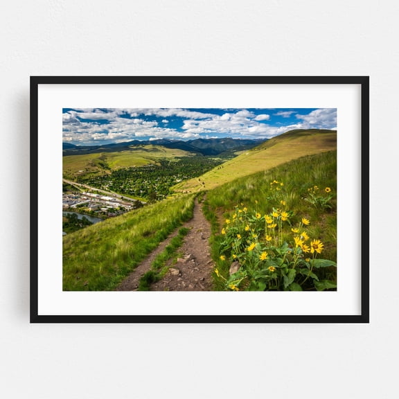 Mount Sentinel - Missoula Montana Photography Black Framed Wall Art Print 16 x 24 inches