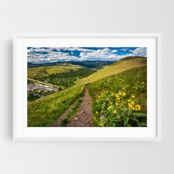 Mount Sentinel - Missoula Montana Photography White Framed Wall Art Print 12 x 18 inches