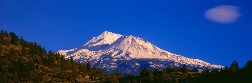 Mount Shasta At Sunrise California Canvas Art - Panoramic Images (27 x 9)