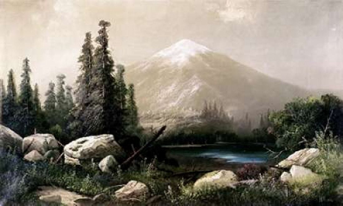 Mount Shasta California Canvas Art - Thomas Hill (12 x 18)