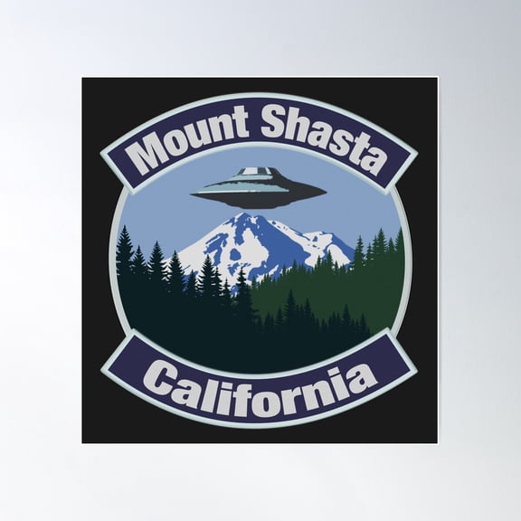 Mount Shasta Ufo Design Poster Wall Art, Modern Wall Decor For Living Room Bedroom, 24x24 UNFRAMED