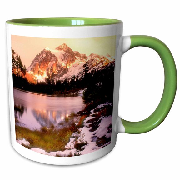 3drose, Mount Shuksan in Mt Baker National Park, Washington - Us48 Rdu0004 - Richard Duval, 11oz Two-tone Green Mug