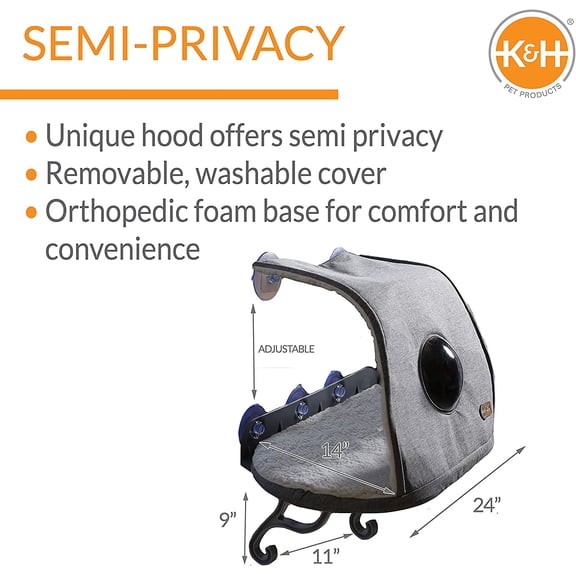 Mount  Sill Hooded Fleece 14 X 24 Inches Window Perch for Cats