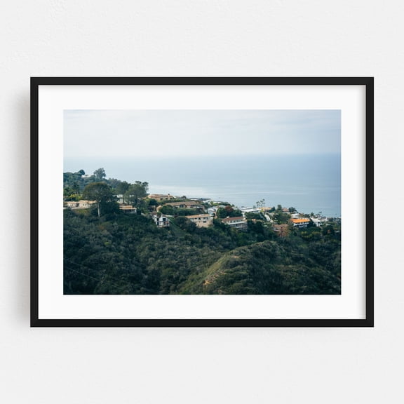 From Mount Soledad, San Diego - San Diego California Photography Coastal Ocean Landscape Beach House Nature Scenic Architecture Black Framed Wall Art Print 16 x 24 inches