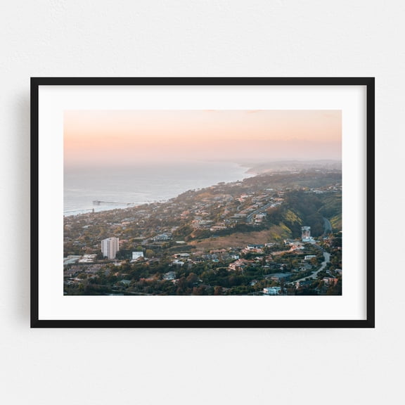 Mount Soledad Views 03 - La Jolla California Photography Coastal Sunset Ocean Landscape Cityscape Scenic Nature Black Framed Wall Art Print 5 x 7 inches