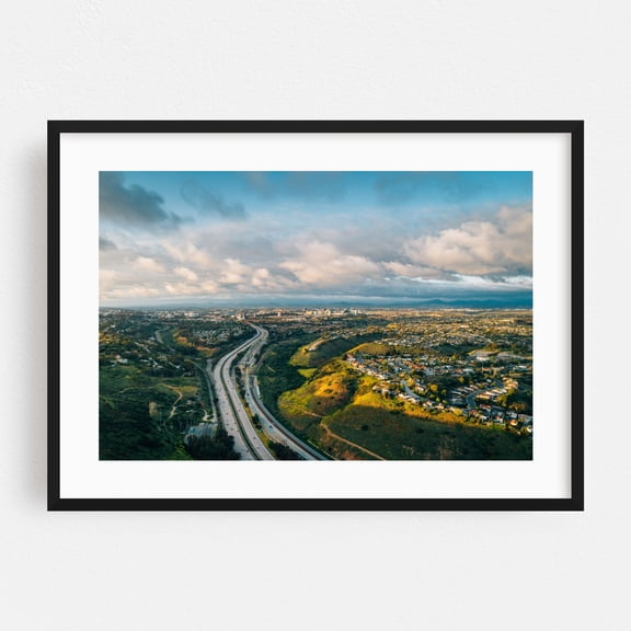 Mount Soledad Views 04 - La Jolla California Photography Landscape City Skyline Scenic Black Framed Wall Art Print 5 x 7 inches