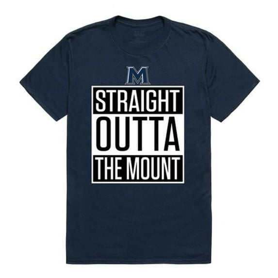 Mount St. Marys University Men Straight Outta T-Shirt, Navy - 2XL