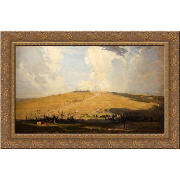 Mount St Quentin 24x18 Gold Ornate Wood Framed Canvas Art by Arthur Streeton