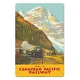thumbnail image 1 of Mount Stephen British Columbia - Home via Canadian Pacific Railway - Vintage Railroad Travel Poster by Percy Trompf c.1930s - 8 x 12 inch Vintage Metal Tin Sign, 1 of 4
